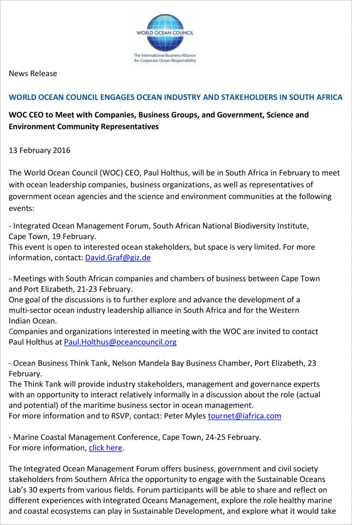 WOC News Release 2016-02-13 WOC Outreach in South Africa - FINAL-1