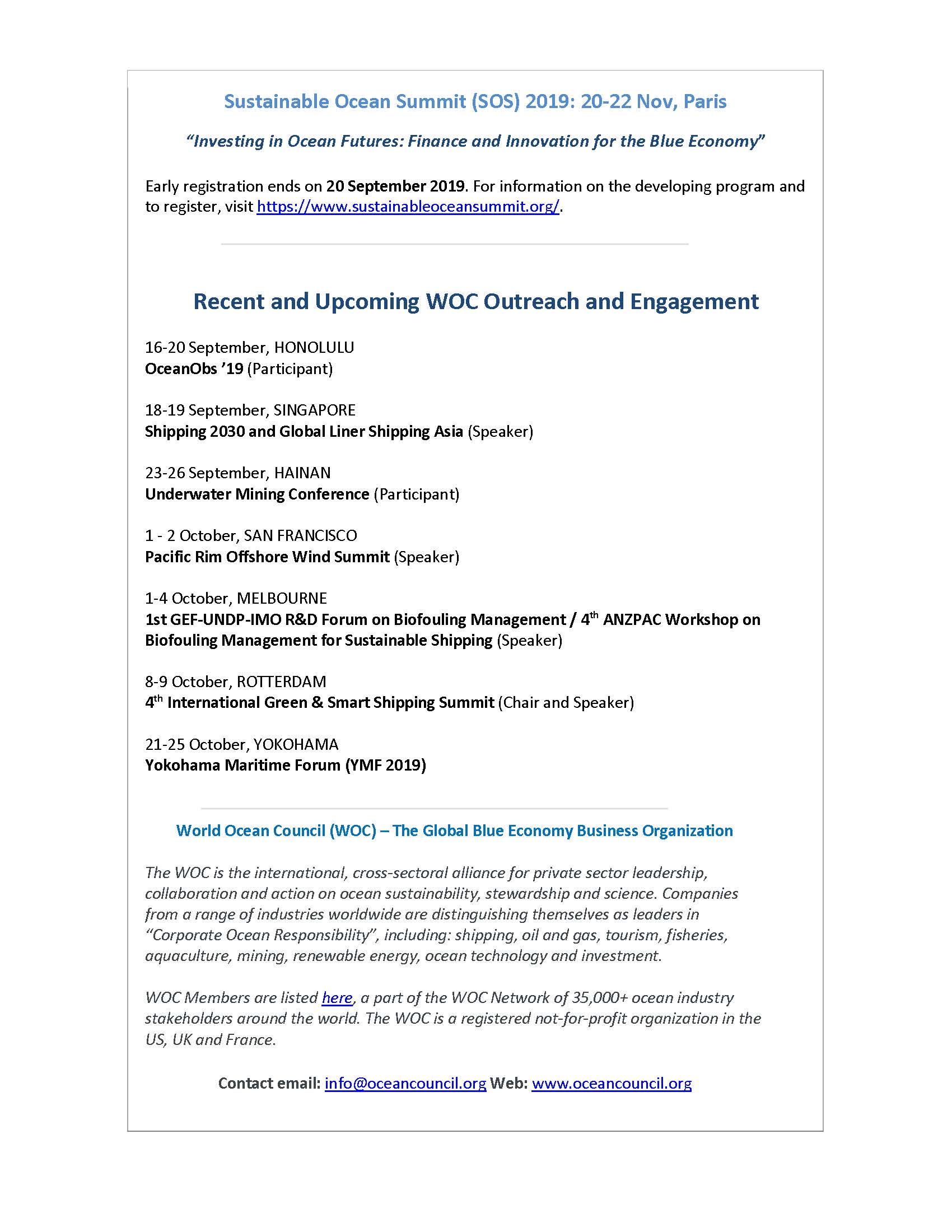 WOC and LNG Marine Fuel Institute Sign MOU - 12 September 2019